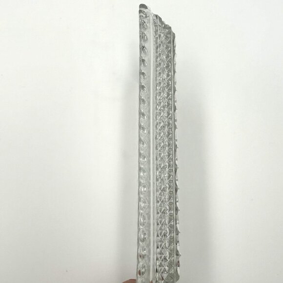 Sparkling Glass Cut Tray & Brass Candleholder W Glass Tulip Insert | 3 PIECE SET - Picture 8 of 14